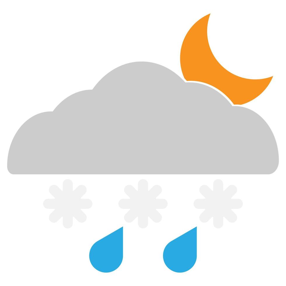 Night Sleet Flat Icon vector