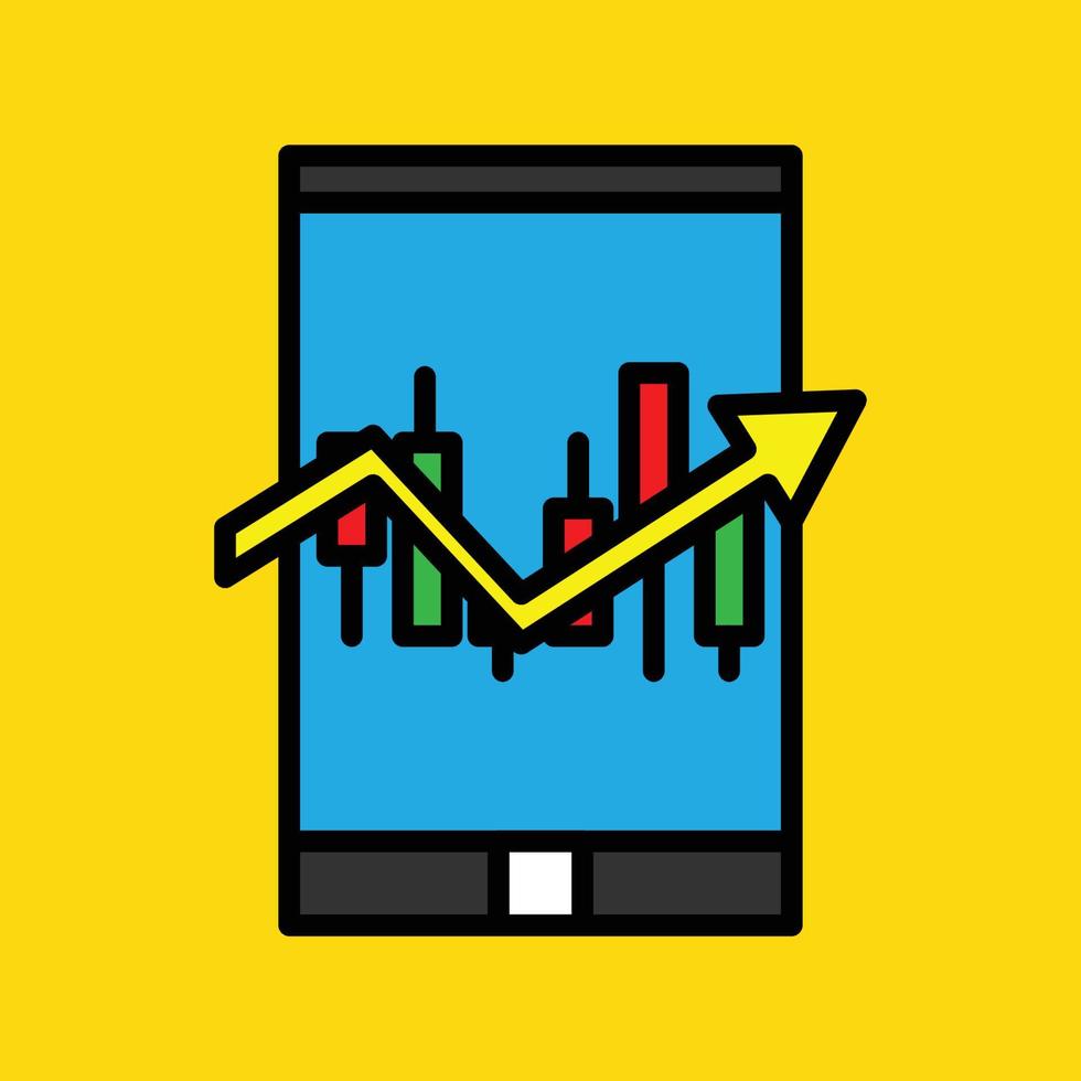 Stock Market Filled Icon vector