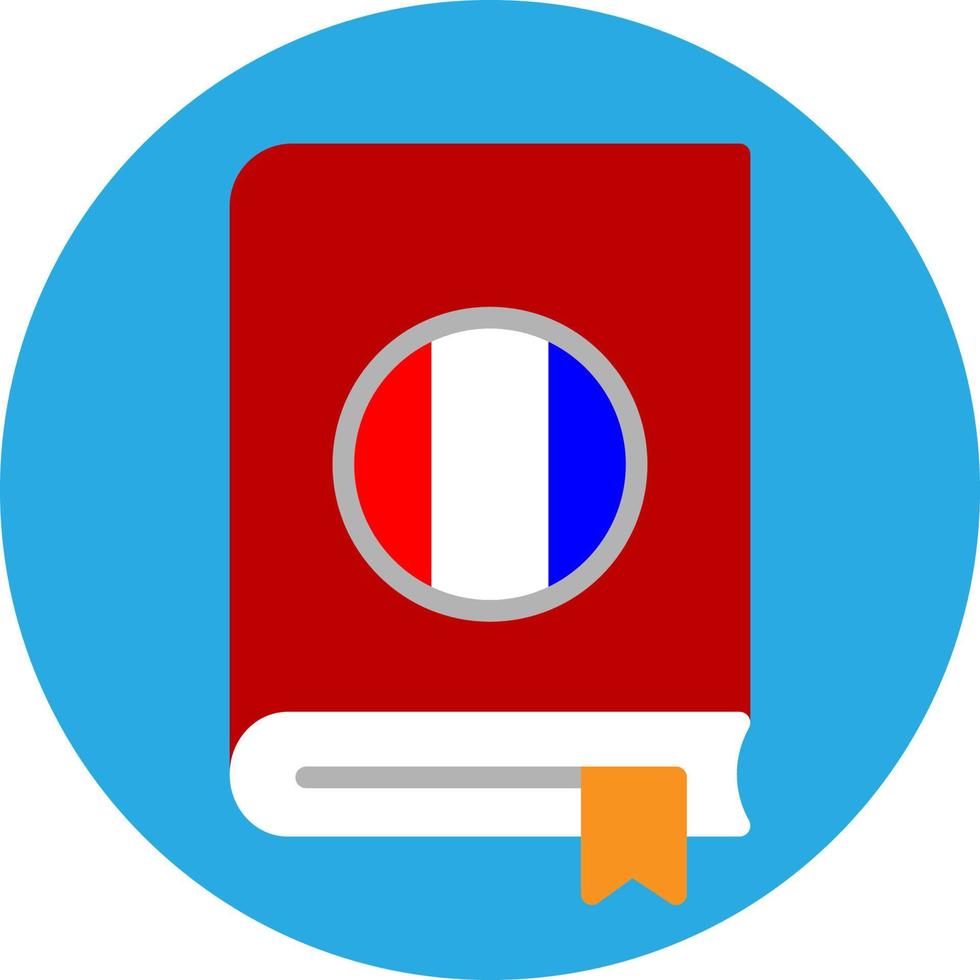French Language Book Flat Icon vector