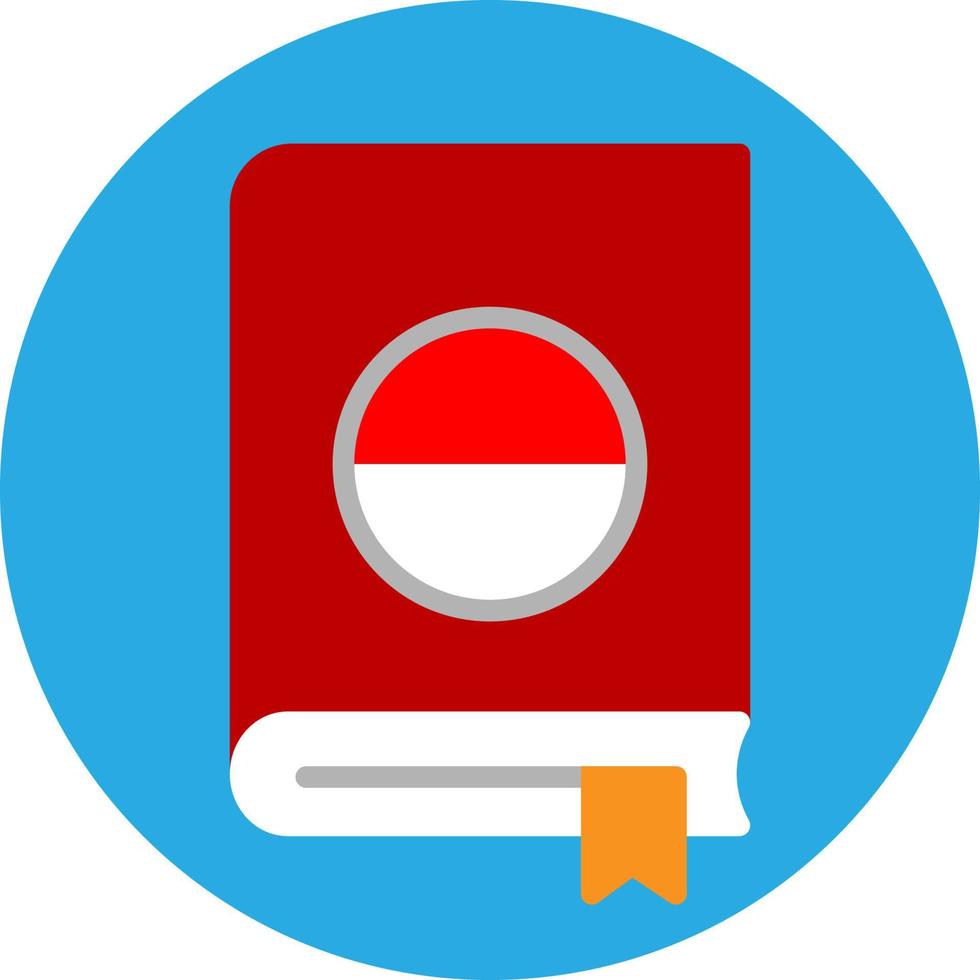 Indonesian Language Book Flat Icon vector