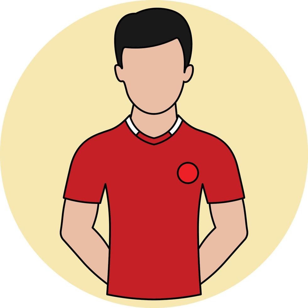 icono lleno de camiseta de fútbol de indonesia vector