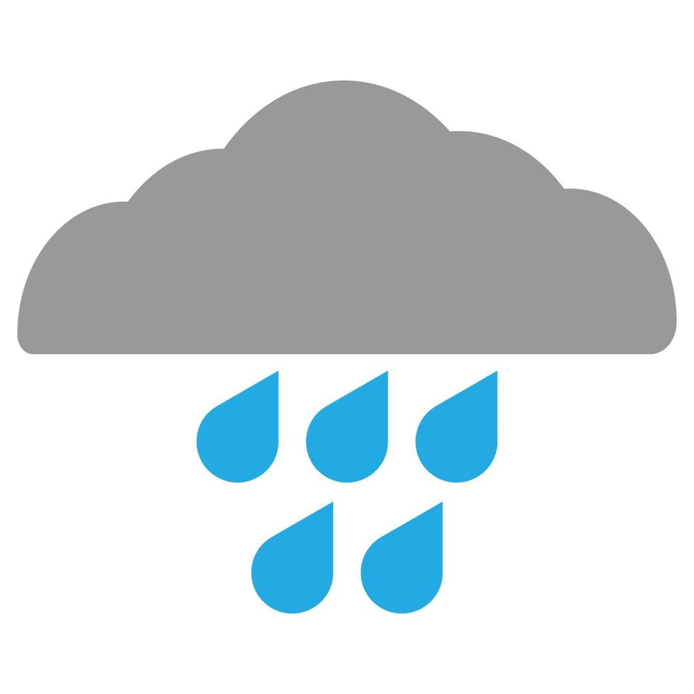 icono plano de lluvia vector