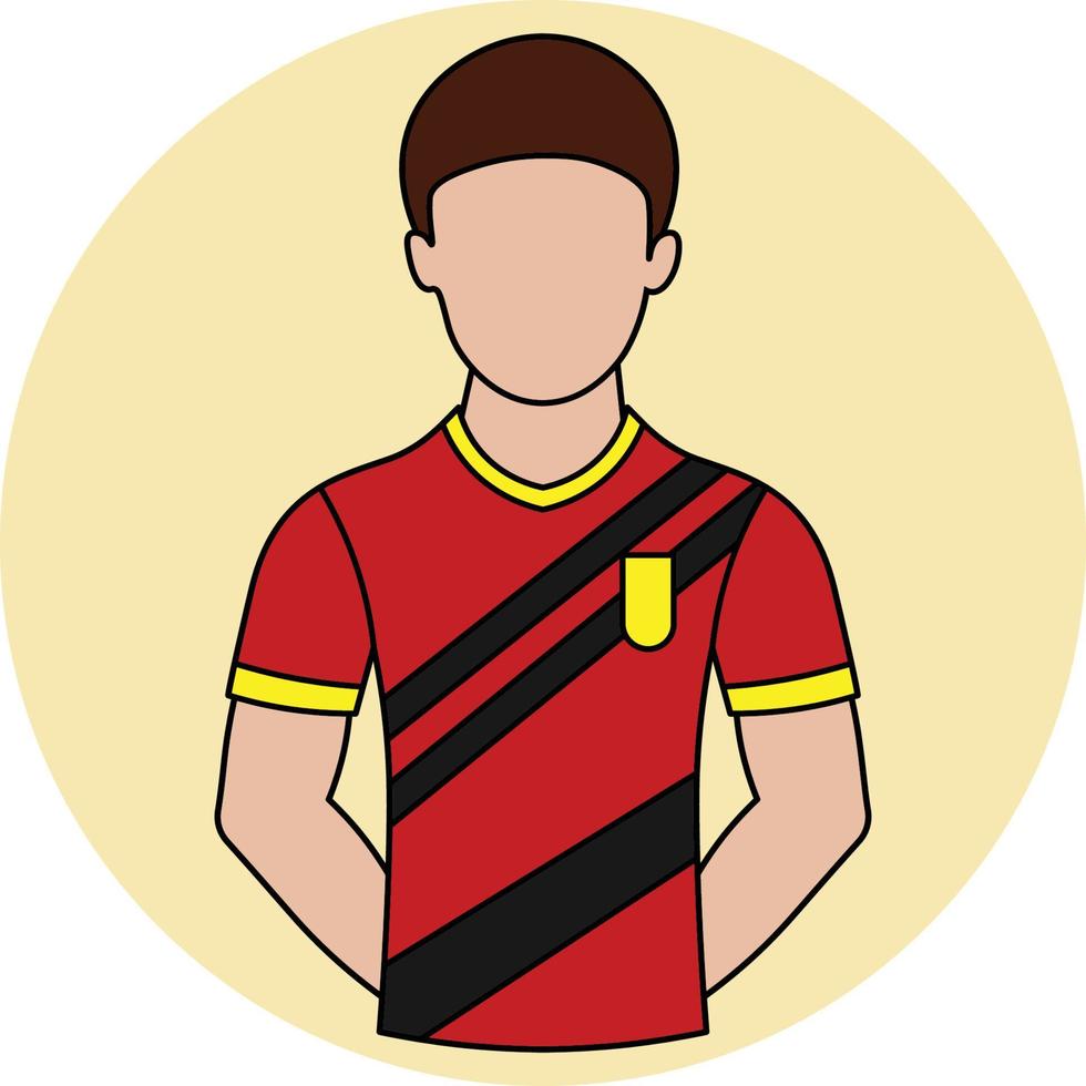 icono lleno de camiseta de fútbol de bélgica vector