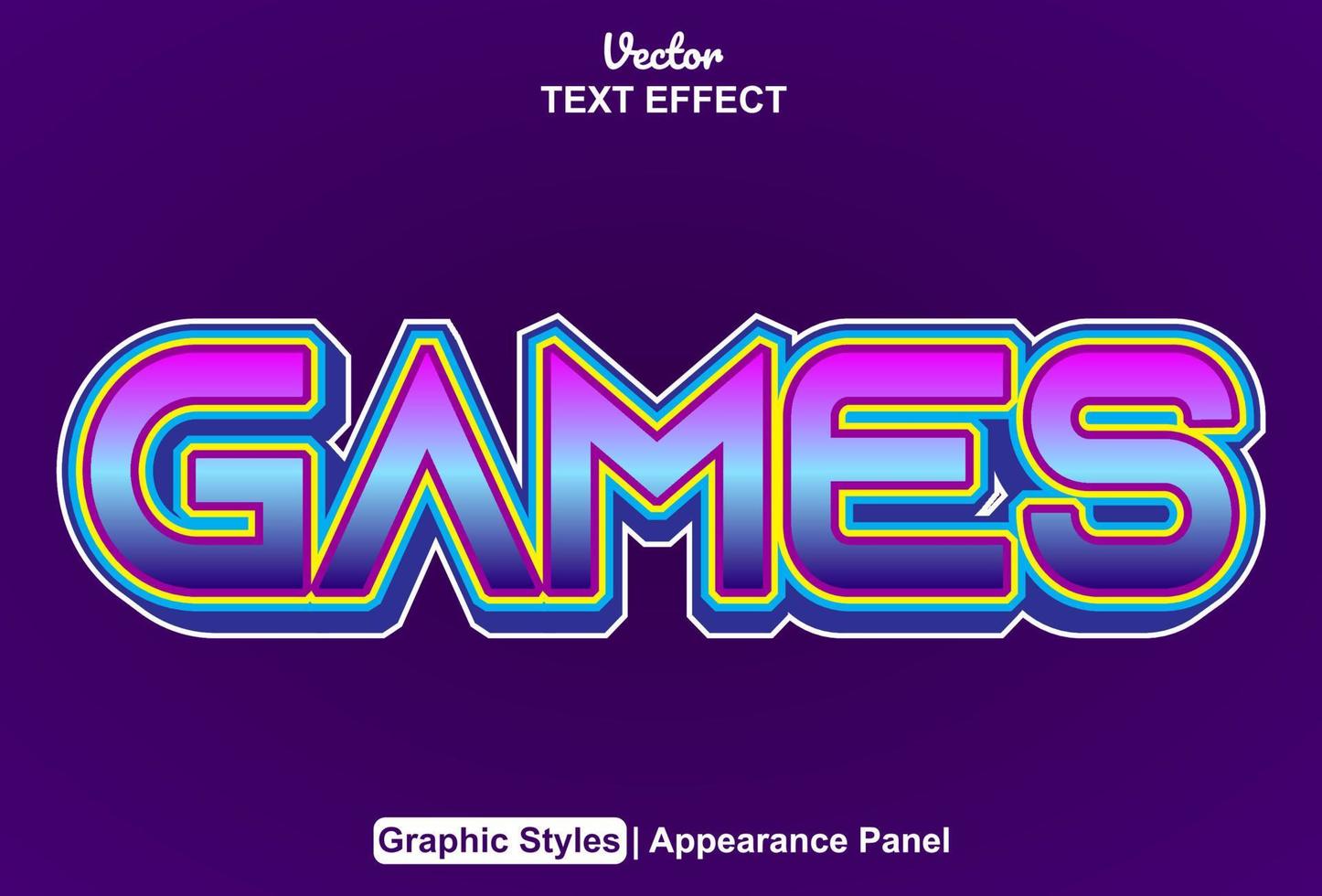 Games text effects with graphic style and editable. vector