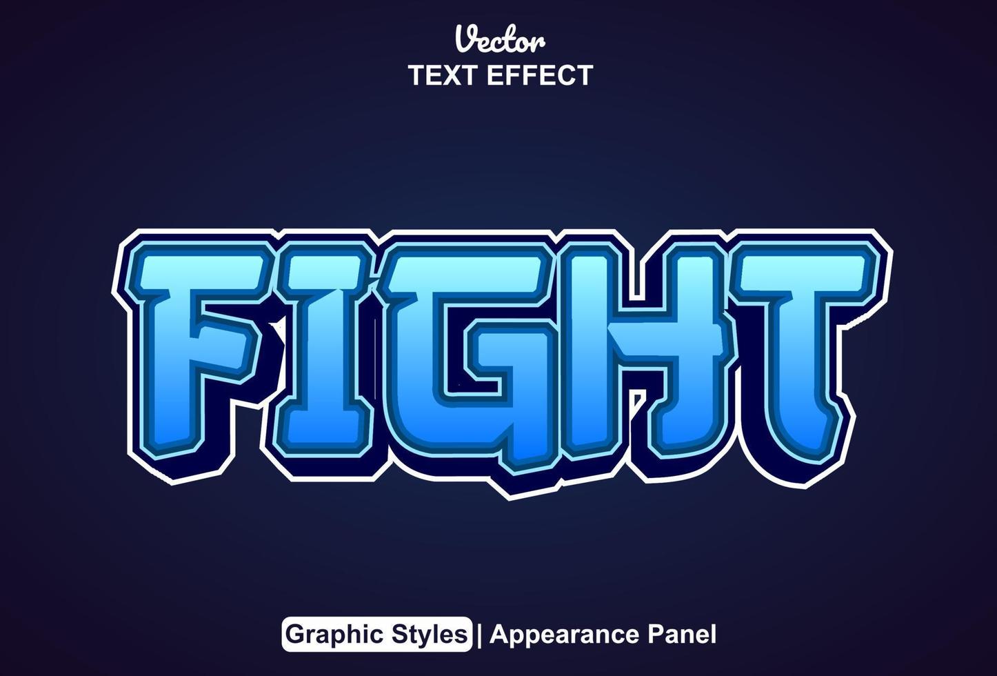 fight text effect with graphic style and editable. vector