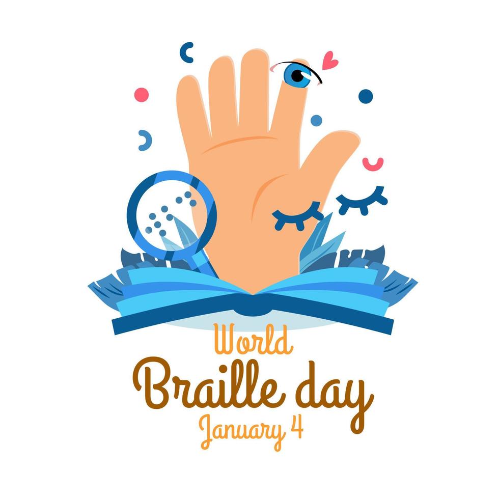 World Braille Day Illustration Concept vector