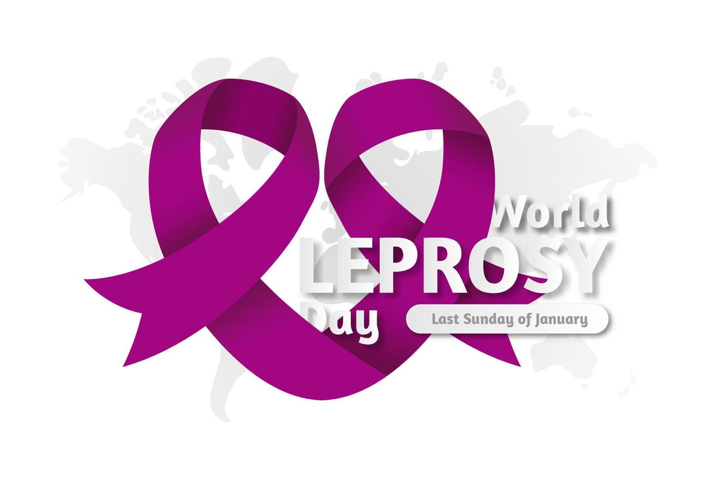 World Leprosy Day Vector Illustration Symbol. Healthcare Leprosy Design. Awareness Concept with Purple Ribbon
