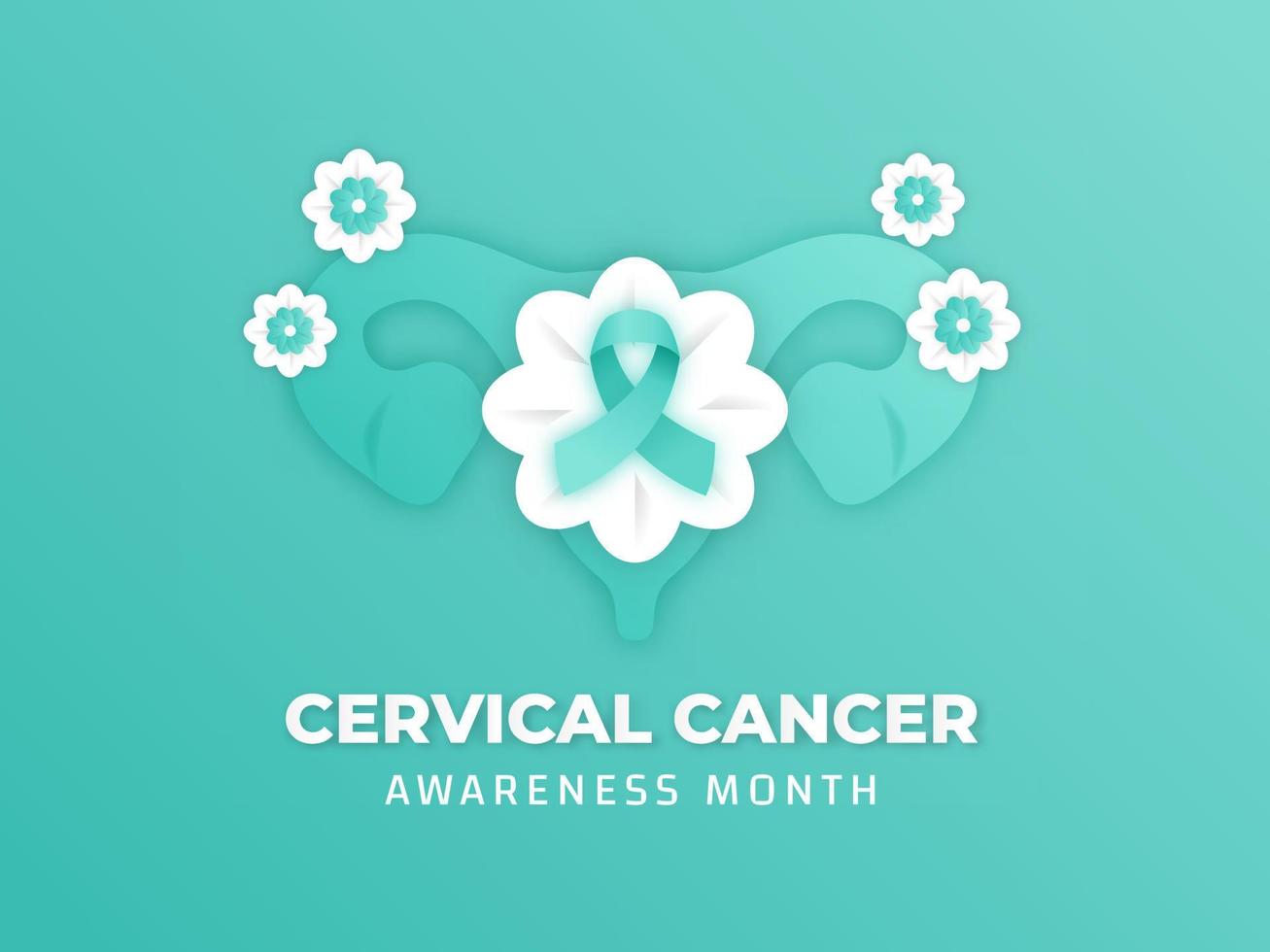 Cervical Cancer Awareness Month Illustration Design on January vector