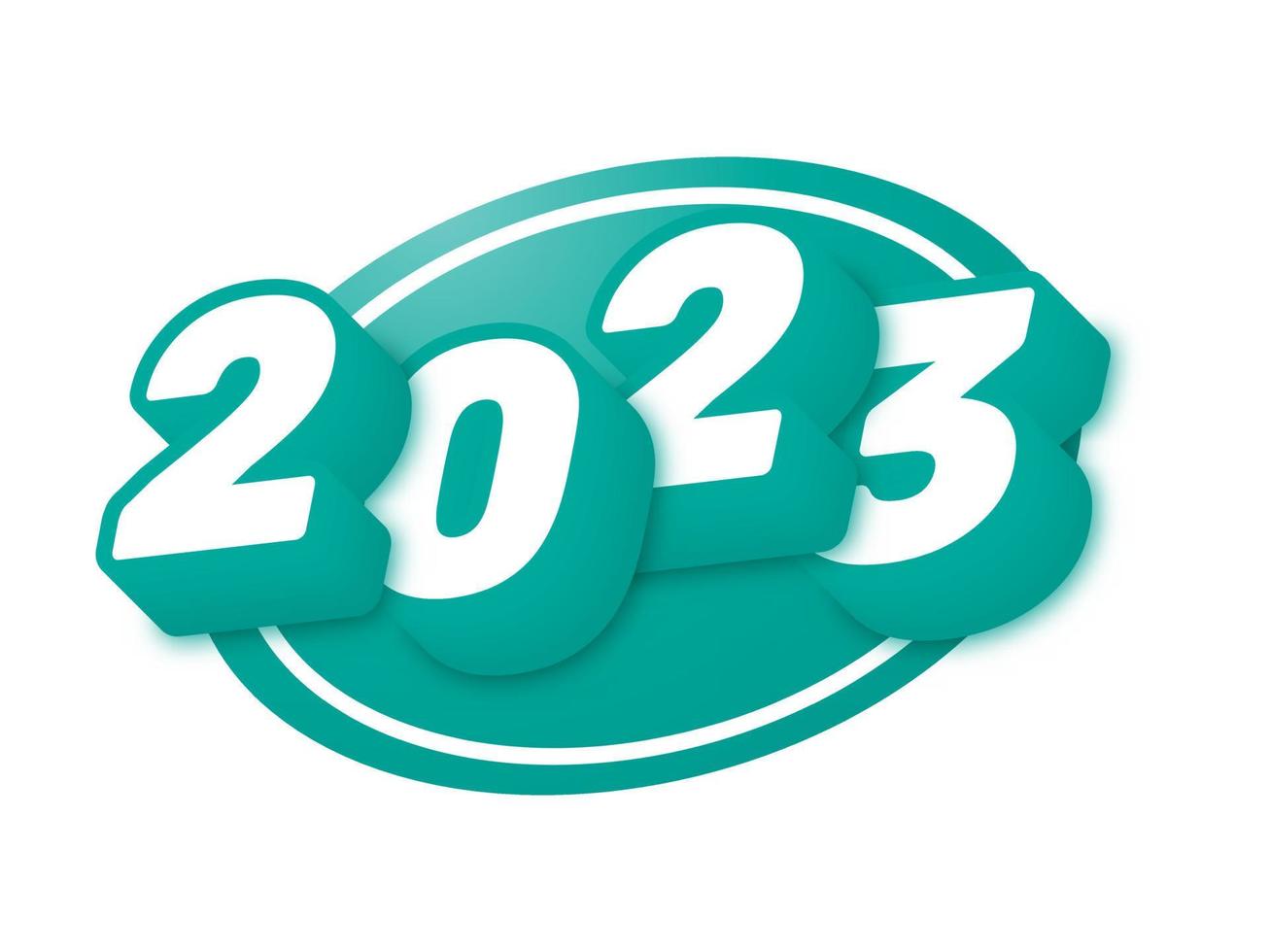 2023 feliz año nuevo texto 3d vector