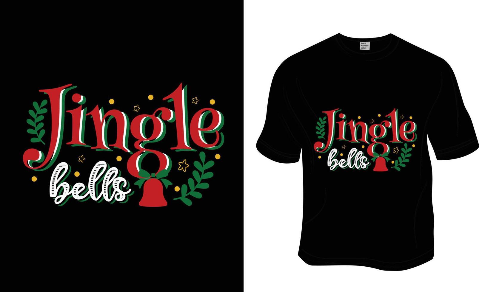 Jingle bells, Christmas t-shirt design. ready to print for apparel, poster, and illustration. Modern, simple, lettering t-shirt vector