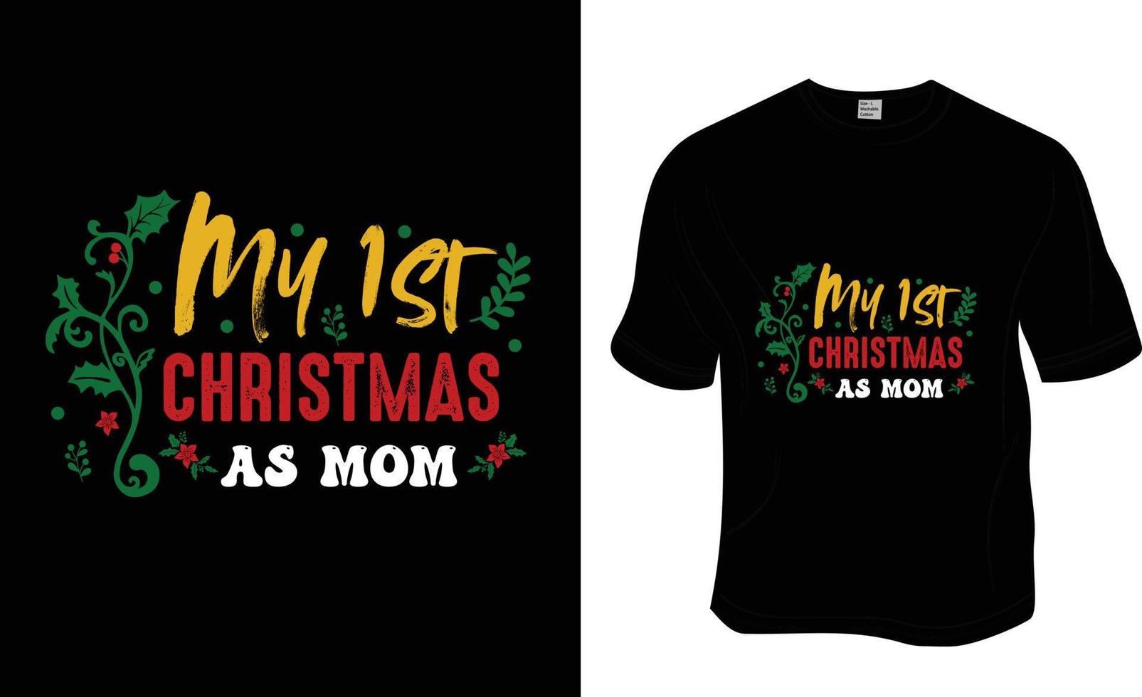 mi primera navidad como diseño de camiseta de mamá listo para imprimir para ropa, afiche e ilustración. moderno, simple, vector de camiseta con letras