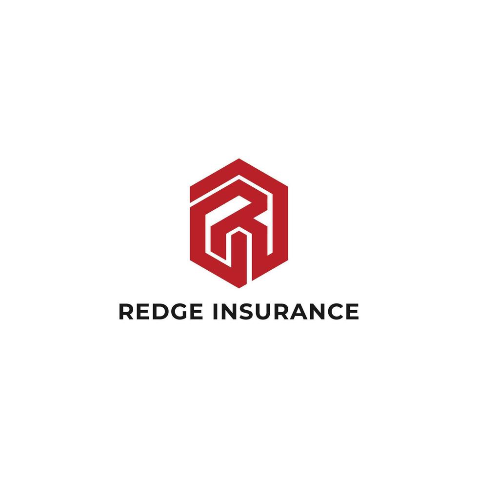 Abstract initial letter RI or IR logo in red color isolated in white background applied for insurance brokerage logo also suitable for the brands or companies have initial name IR or RI. vector