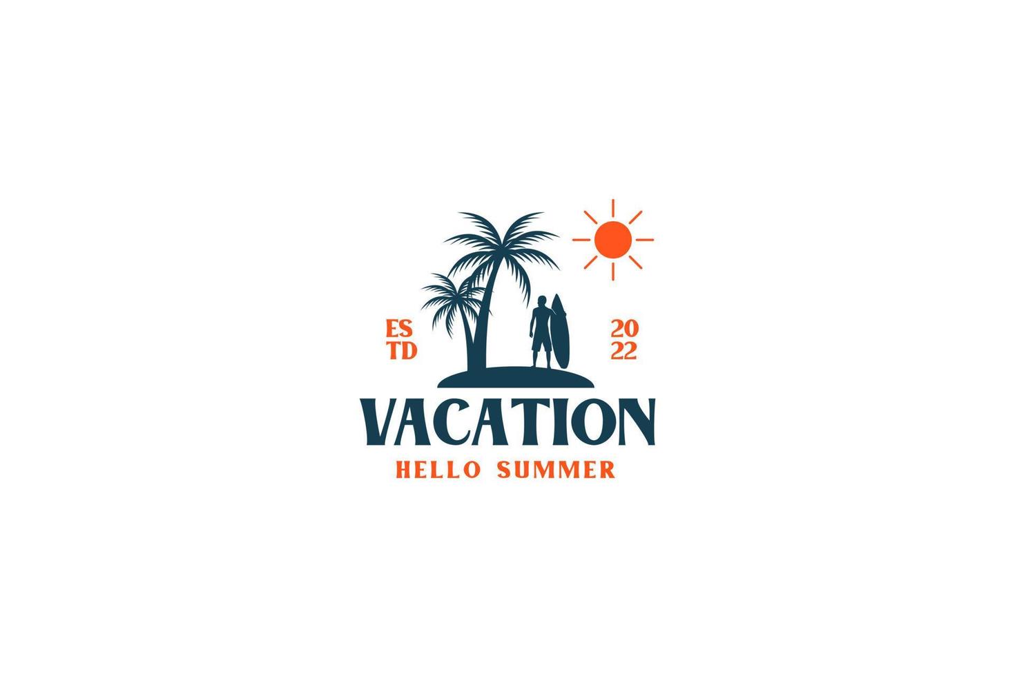 Beach Vacation Logo Design Template vector