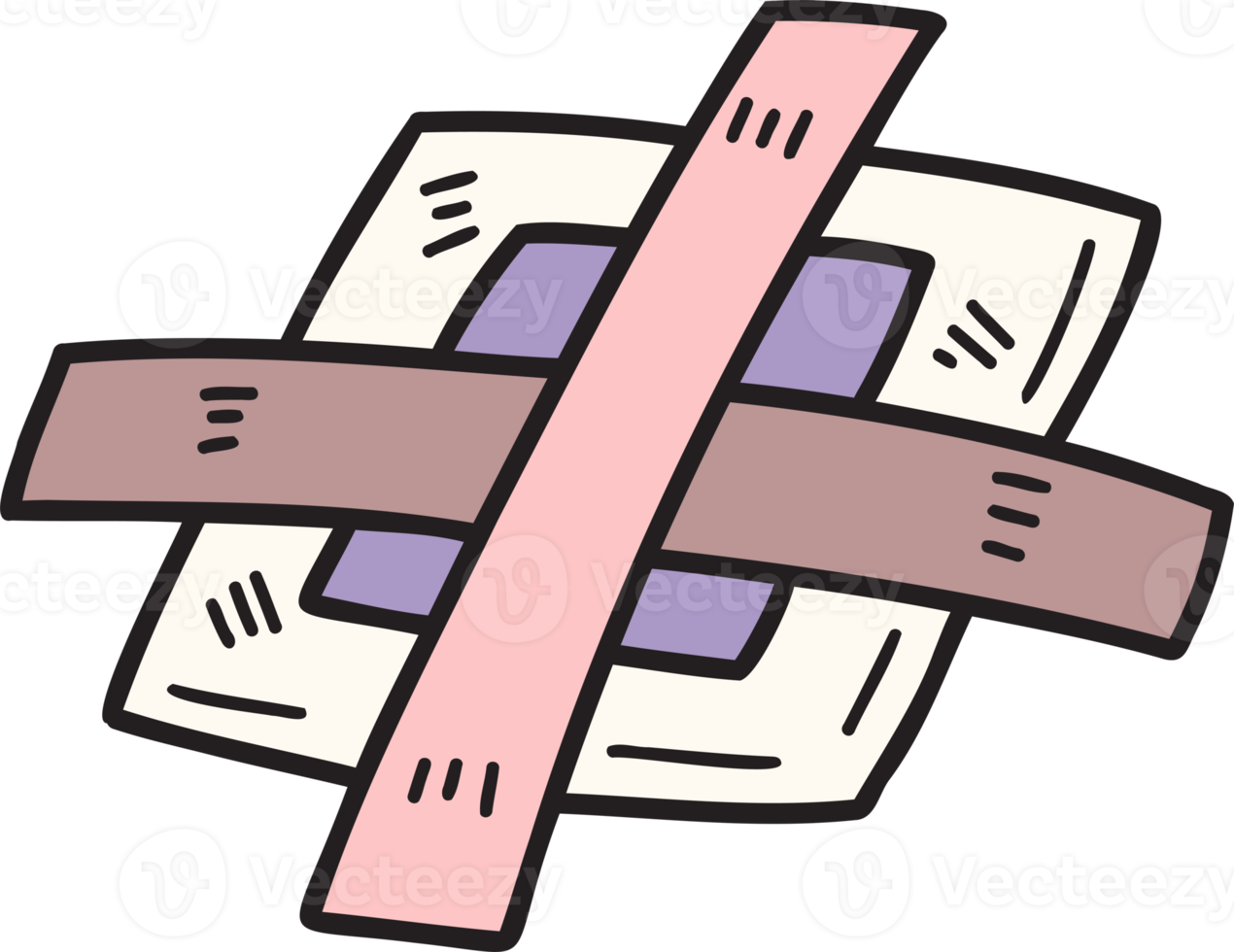 illustration de pansement adhésif dessiné à la main png