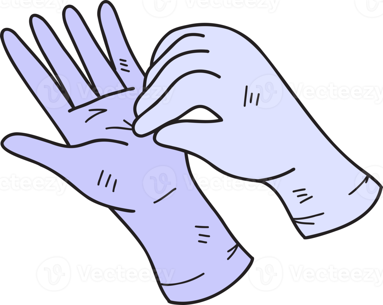 Hand Drawn medical gloves illustration png