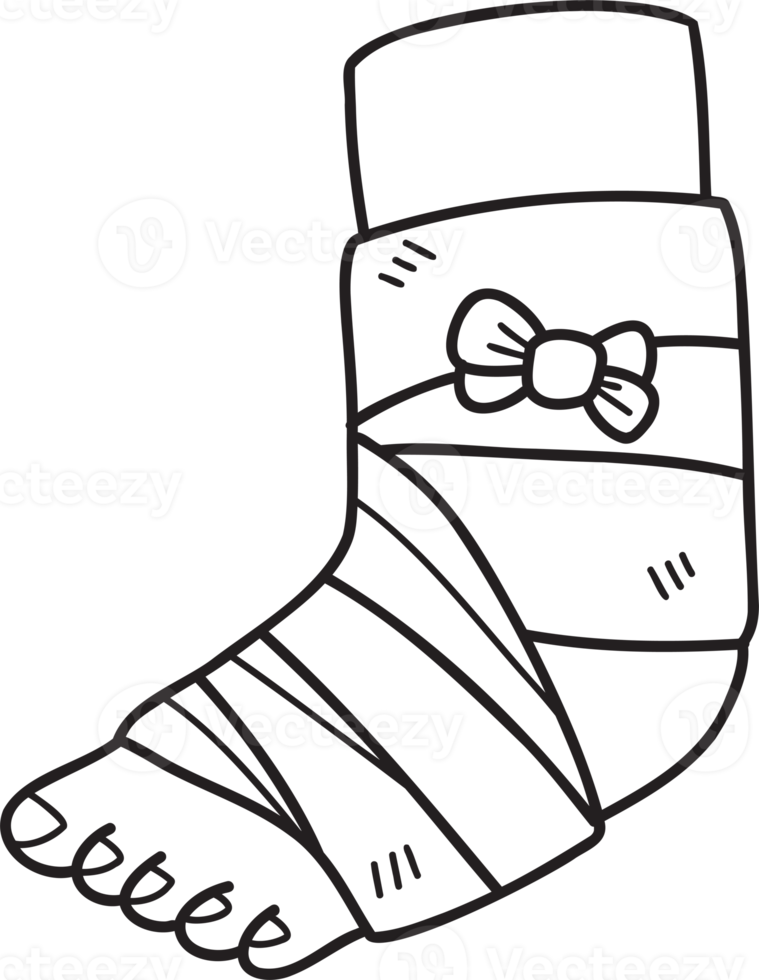 Hand Drawn Splint foot illustration png