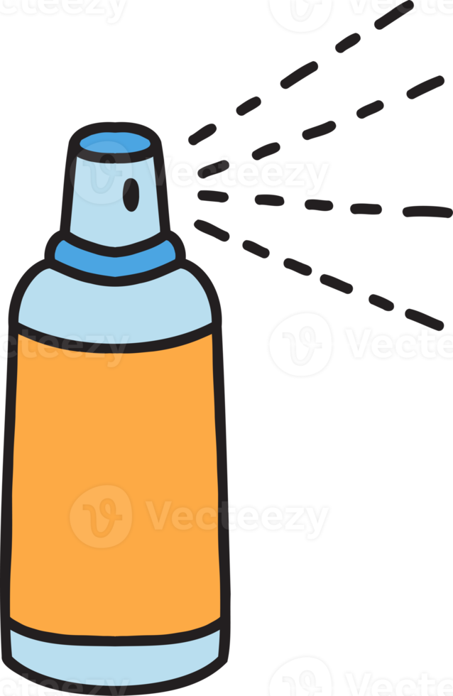 illustration de bouteille de pulvérisation d'alcool dessiné à la main png