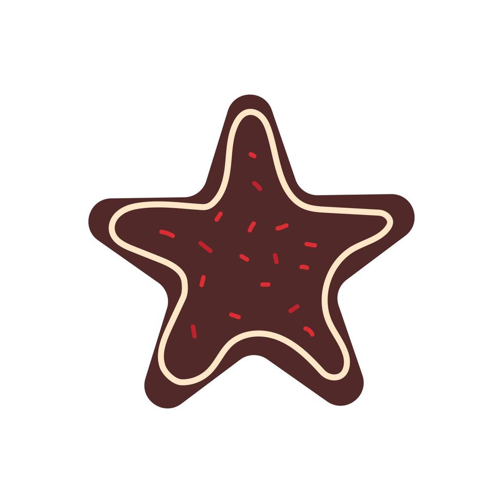 Christmas gingerbread cookie doodle icon. vector