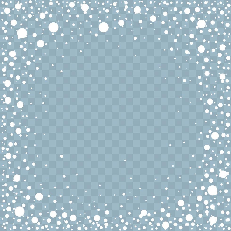 Frame from Falling Snow Effect. Design element. Winter falling snow background.Print vector