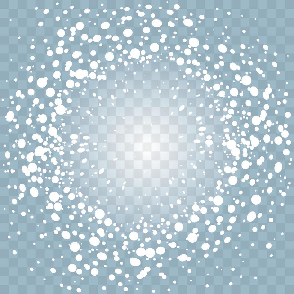 Round Frame from Falling Snow Effect vector