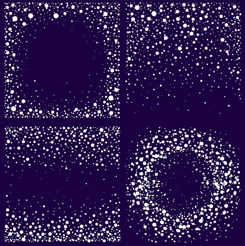 Set of Frames from Falling Snow Effect vector