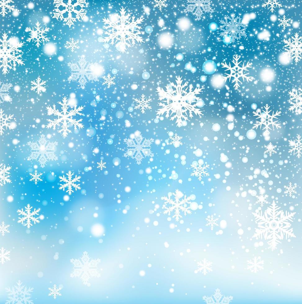 Winter falling snow background vector