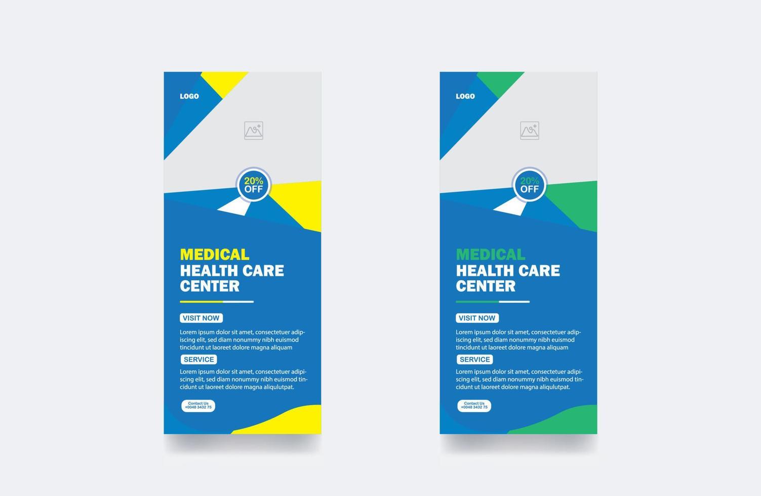 Rollup Banner Medical healthcare cover template hospital brochure background vector