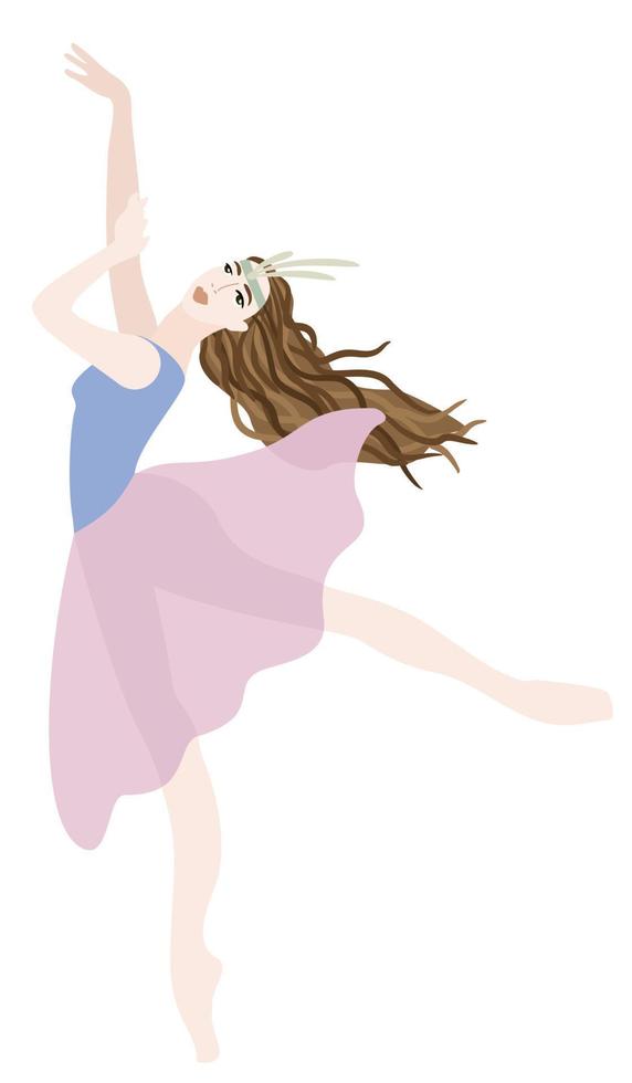 Vector isolated illustration of ballerina.