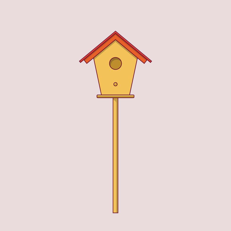 Bird House Vector Icon Illustration. Nest Vector. Flat Cartoon Style Suitable for Web Landing Page, Banner, Flyer, Sticker, Wallpaper, Background