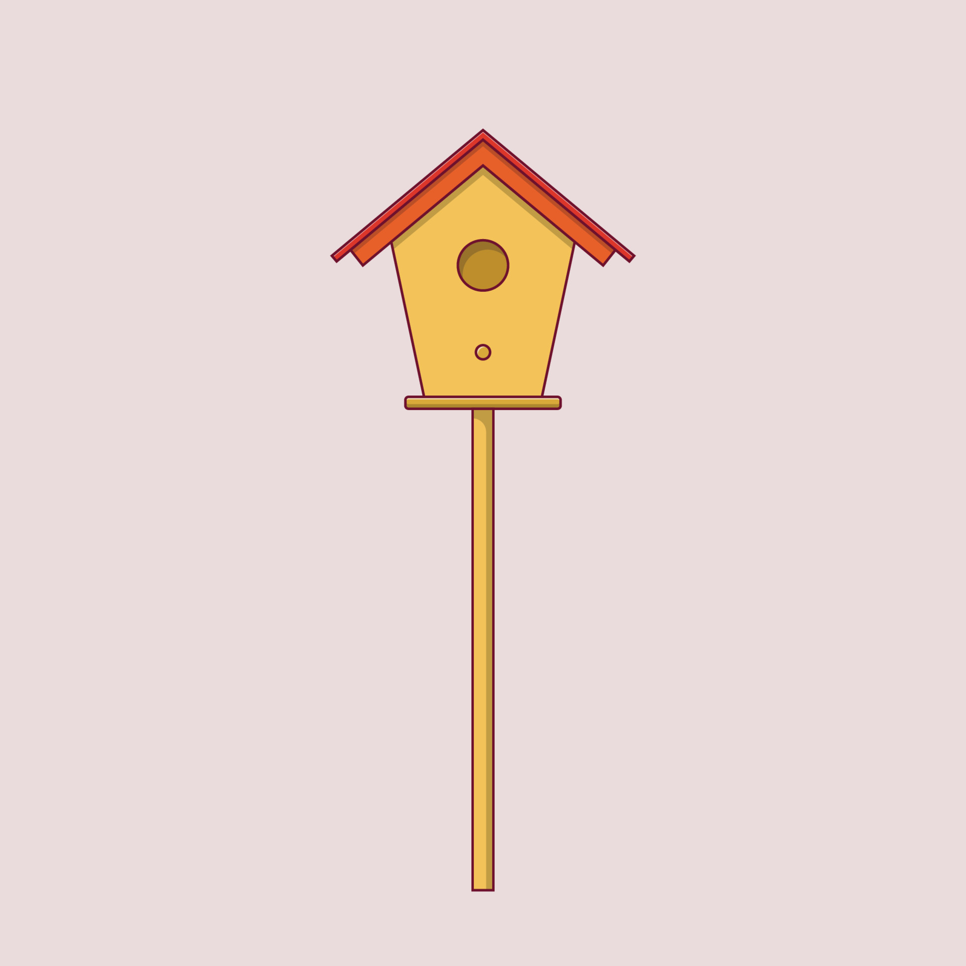 Bird House Vector Icon Illustration. Nest Vector. Flat Cartoon Style