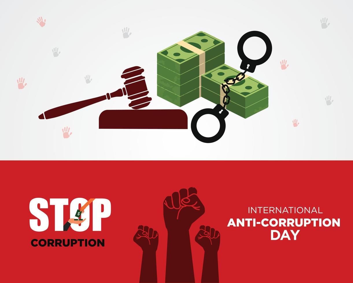 International Anti-Corruption Day, 9 December. poster And Social Media post anti corruption. Vector illustration.