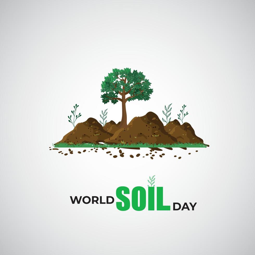 World Soil Day concept. Template for background, banner, card, poster. Vector illustration.