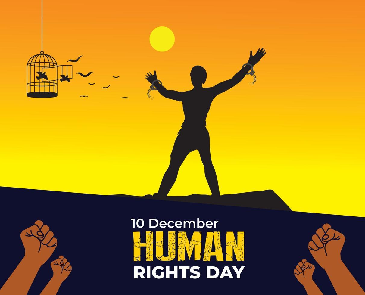 día internacional de los derechos humanos. 10 de diciembre. cartel, pancarta o fondo. ilustración vectorial vector