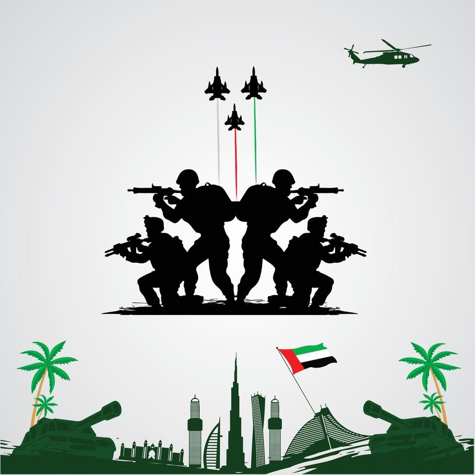 día nacional de los emiratos árabes unidos. espíritu del día nacional de los emiratos árabes unidos de la unión emiratos árabes unidos. concepto del día de la defensa. ilustración vectorial vector