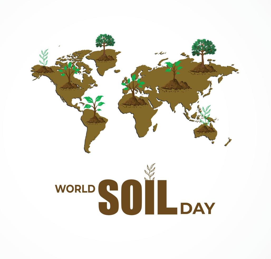 World Soil Day concept. Template for background, banner, card, poster. Vector illustration.