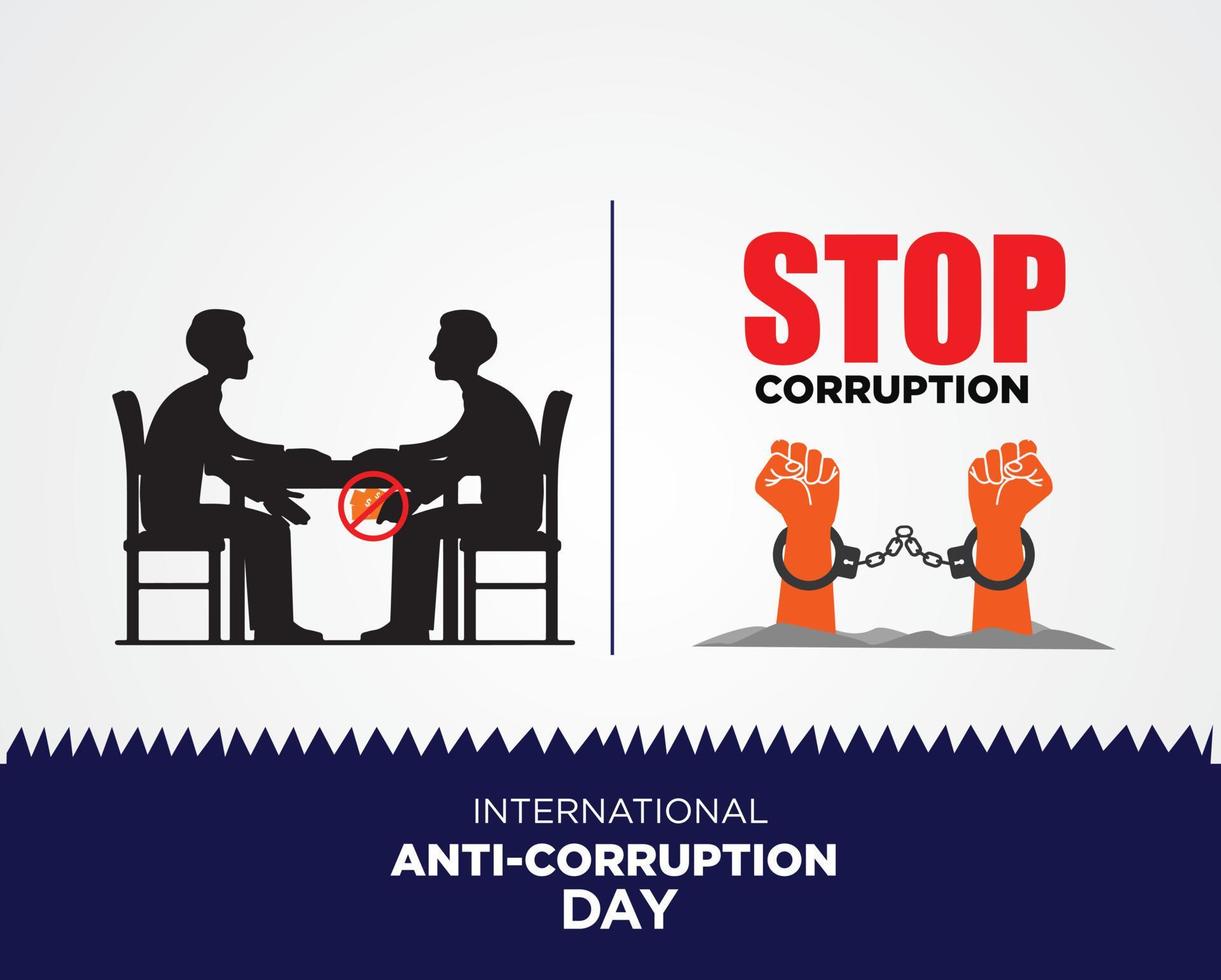 International Anti-Corruption Day, 9 December. poster And Social Media post anti corruption. Vector illustration.