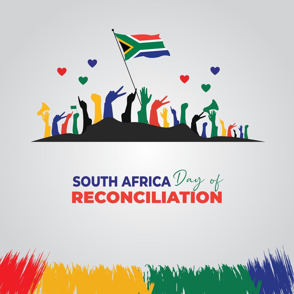 Day of Reconciliation is a public holiday in South Africa. December 16th. Template for background, banner, card, poster with text inscription. Vector illustration.