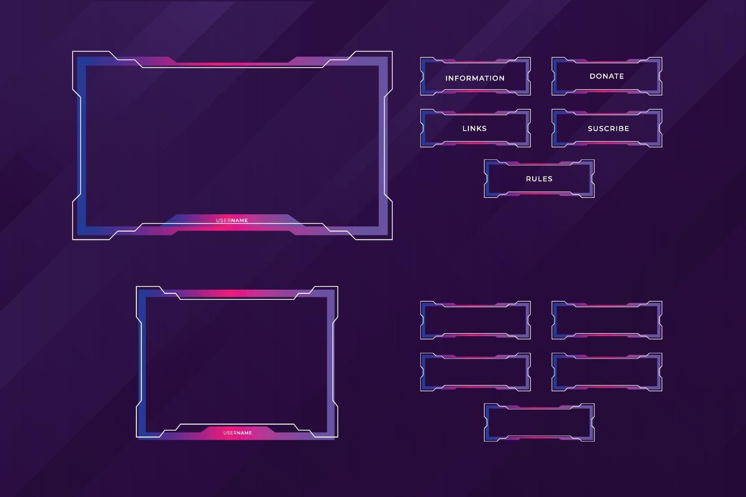 conjunto de paneles de contracción con plantilla de formas abstractas vector