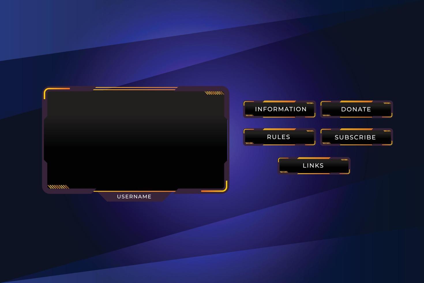 Set of twitch panels with abstract  shapes template vector