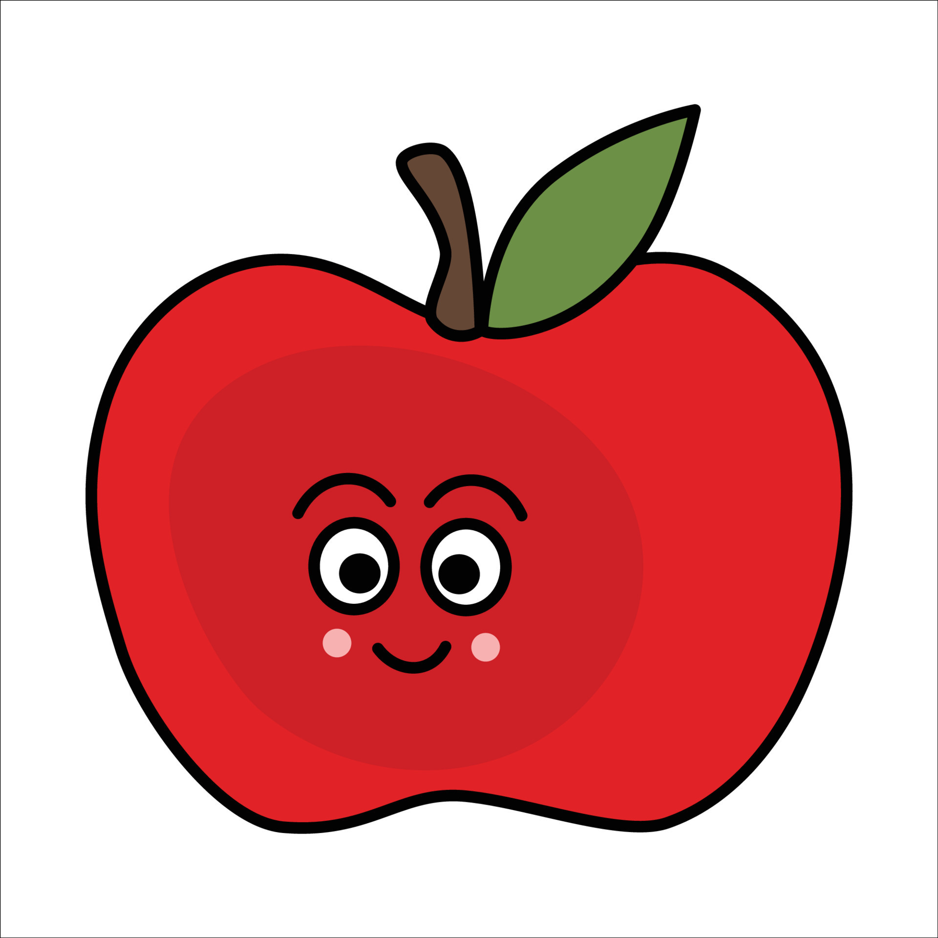 Cartoon fruit character apple. Cute funny cartoon apple. Funny ...