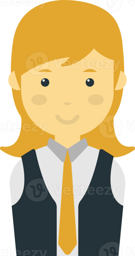 female waiter illustration in minimal style png