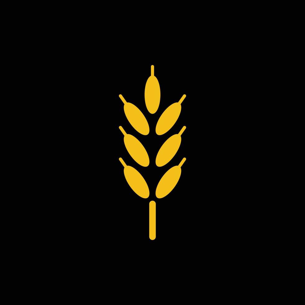 yellow wheat flat logo vector