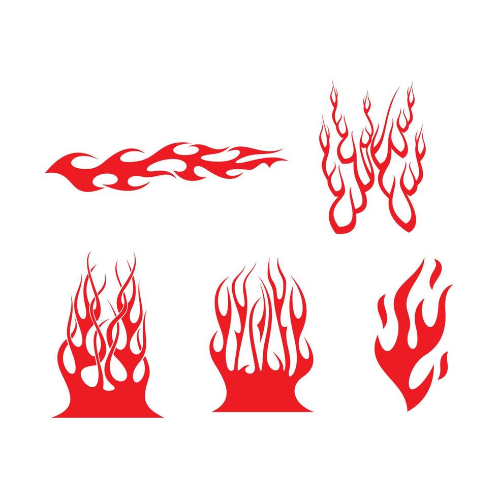 Gráficos tribales de llamas de coches de carreras para capós, laterales y motocicletas. también se puede usar como pegatinas, calcomanías o tatuajes vector