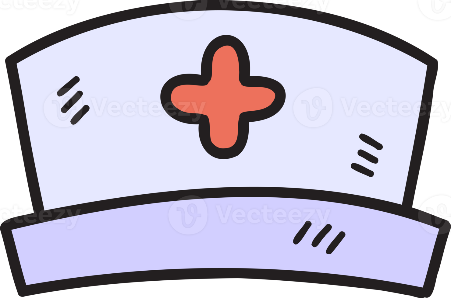 ilustración de gorra de enfermera dibujada a mano png