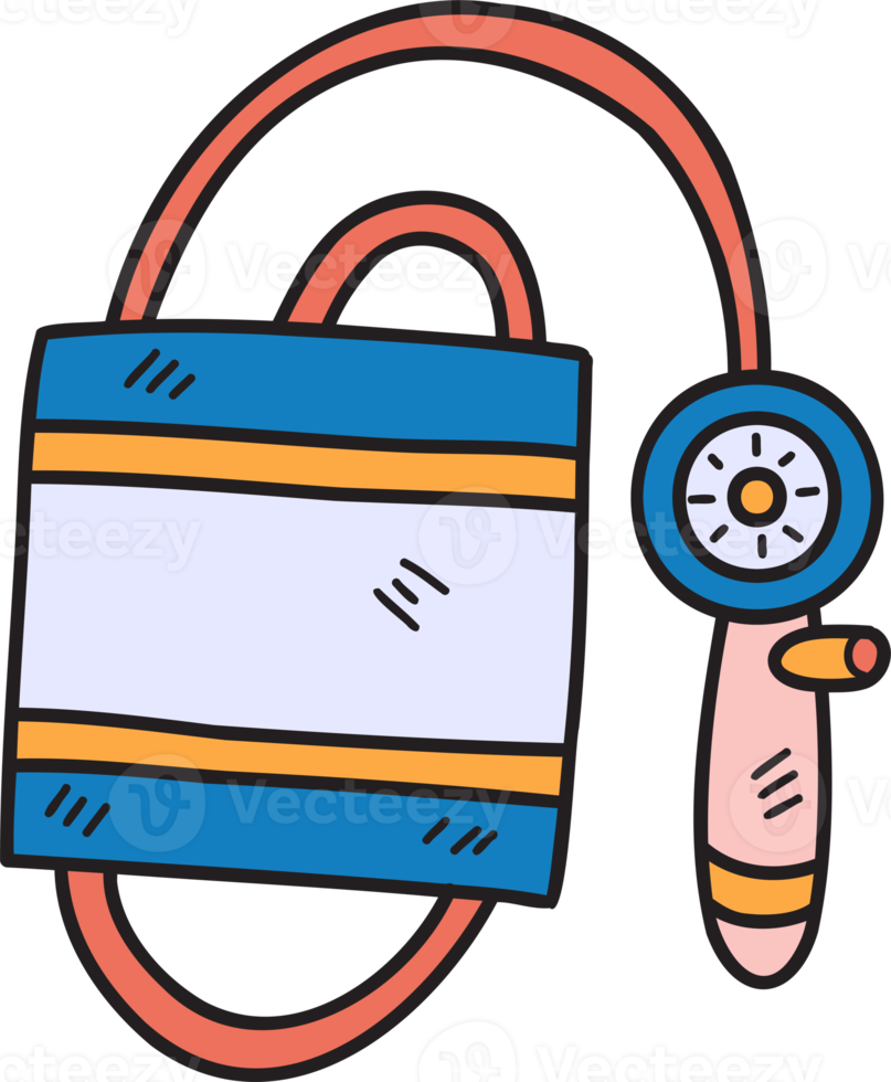 Hand Drawn blood pressure monitor illustration png