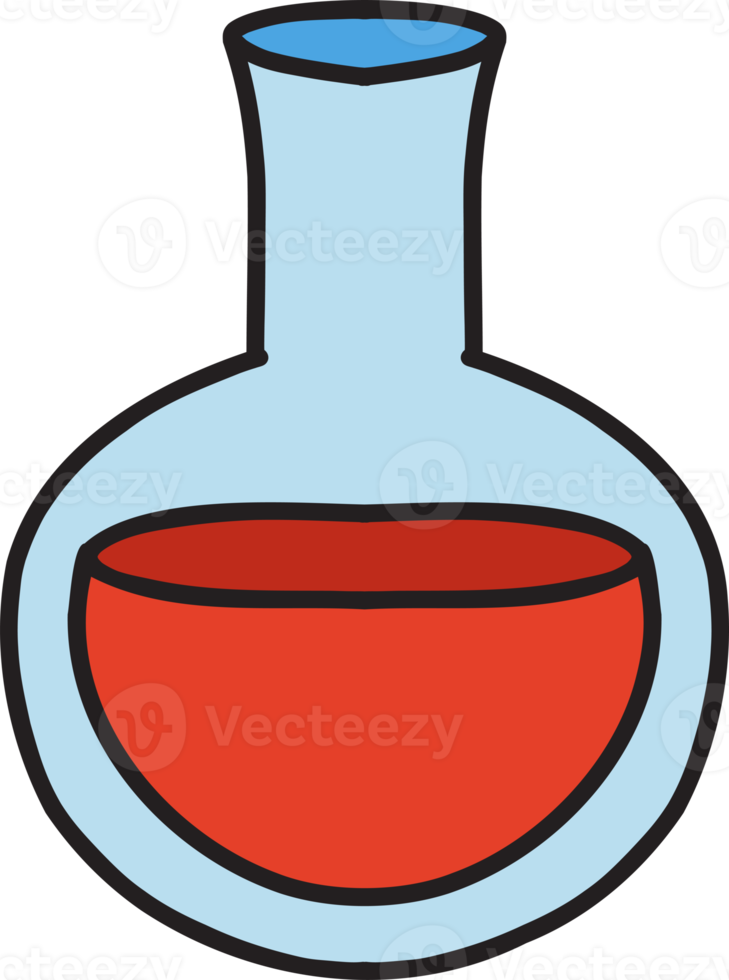 Hand Drawn round chemical bottle illustration 15280581 PNG