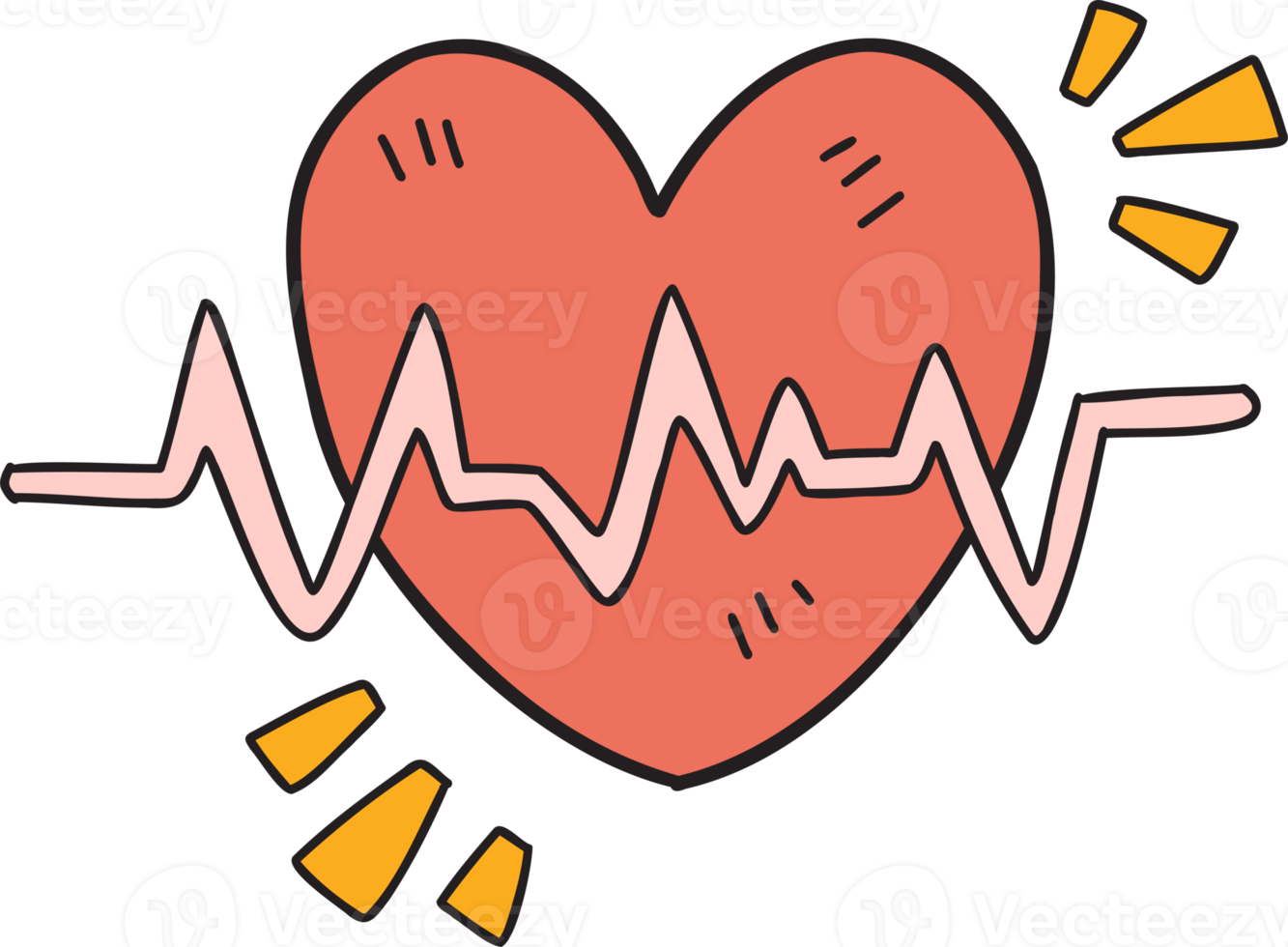 Hand Drawn Heart And Pulse Illustration 15280585 PNG hand-drawn-heart-and-pulse-illustration-15280585-png