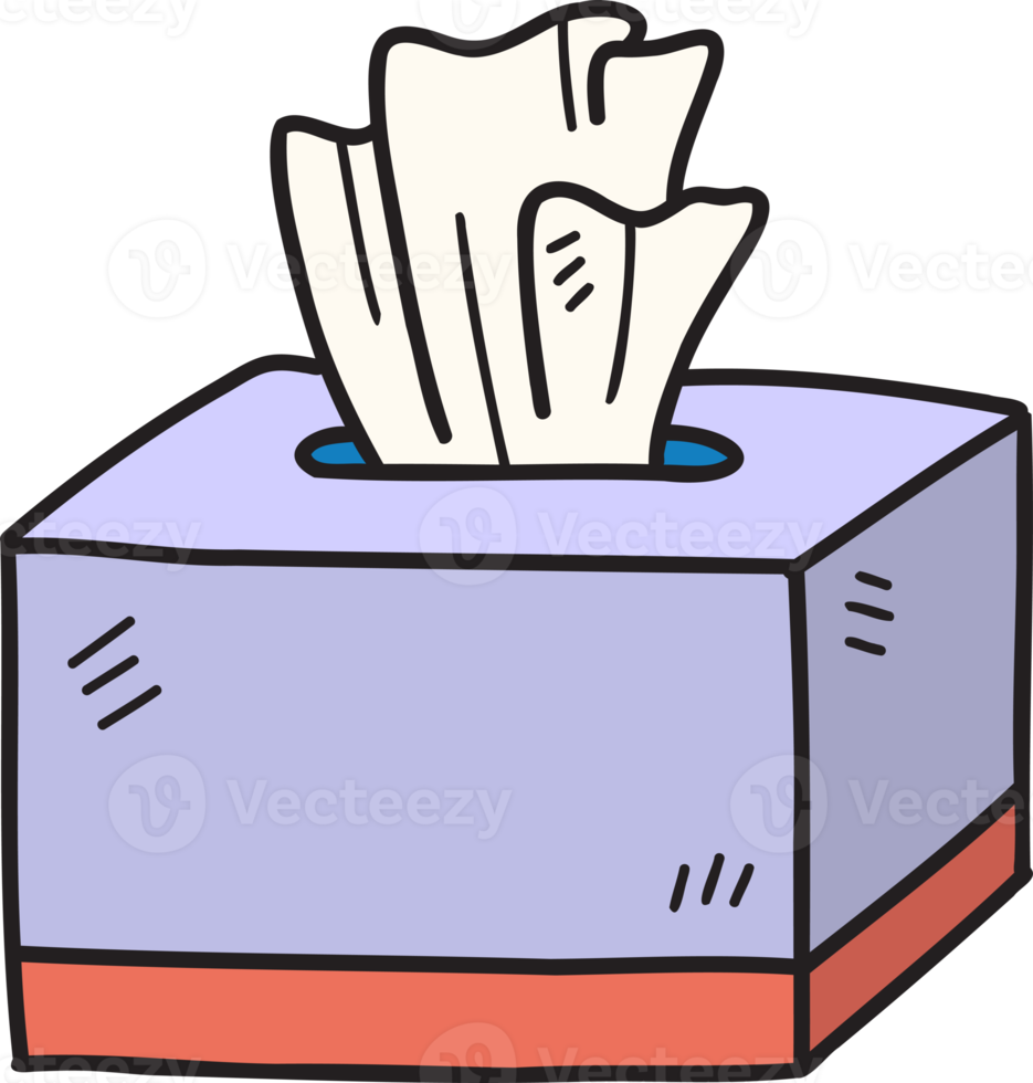 Hand Drawn tissue box illustration png