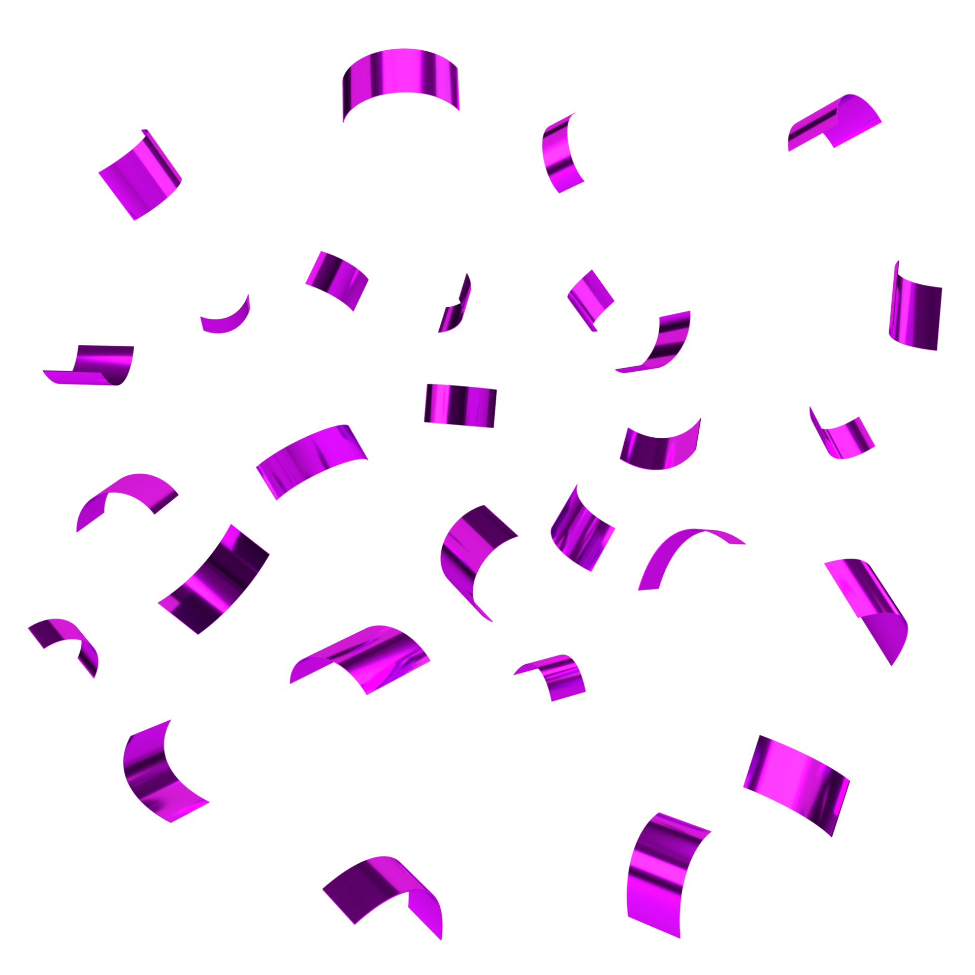 Falling shiny purple confetti. Bright violet festive tinsel. Holiday