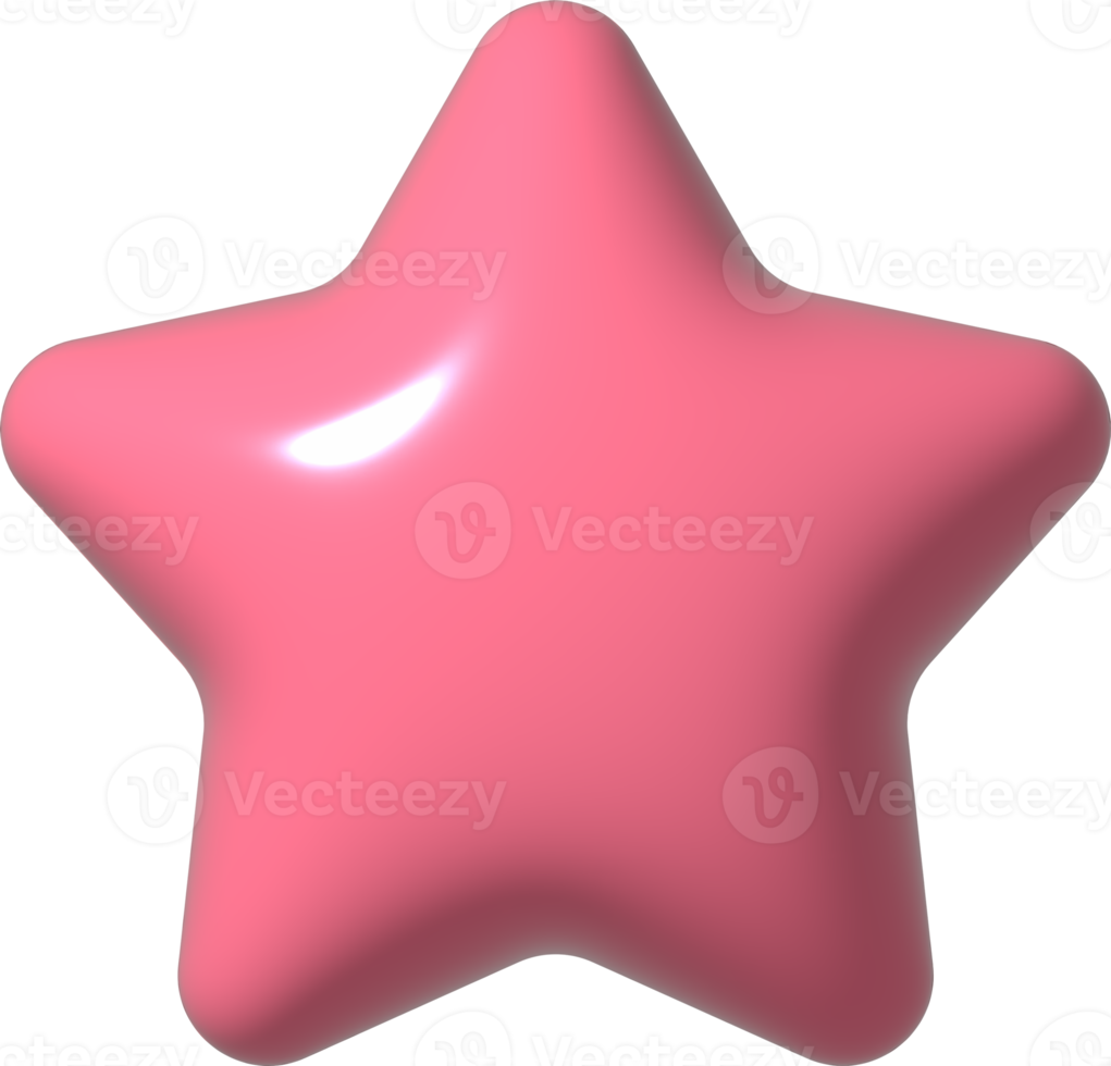 3d rosa stella icona. 3d vacanza elemento png